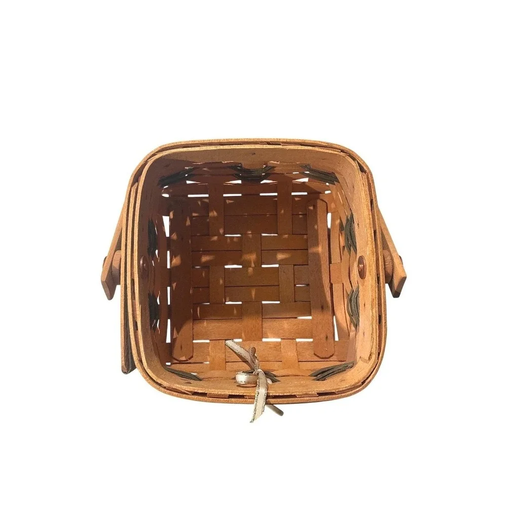 Longaberger‎ 2000 Let It Snow Tree Trimming Basket with Lid and Tag Miniature
